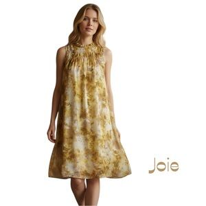Joie Sheer Yellow Cream Floral Dress NWT Size M